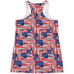 Abstract American Flag Print Women's Racerback Tank Top