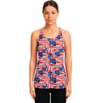 Abstract American Flag Print Women's Racerback Tank Top
