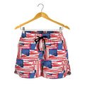 Abstract American Flag Print Women's Shorts