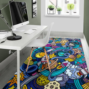 Abstract Cartoon Galaxy Space Print Area Rug GearFrost