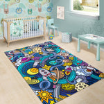 Abstract Cartoon Galaxy Space Print Area Rug GearFrost