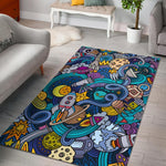 Abstract Cartoon Galaxy Space Print Area Rug GearFrost