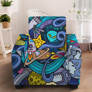 Abstract Cartoon Galaxy Space Print Armchair Slipcover