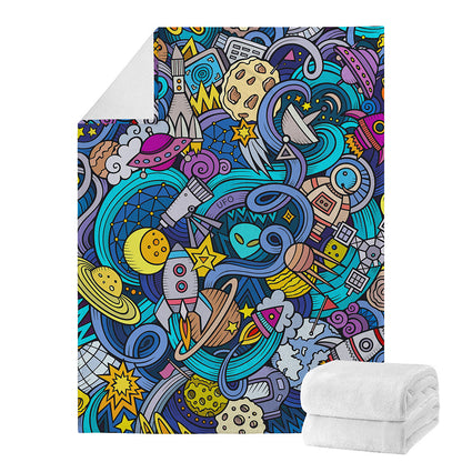 Abstract Cartoon Galaxy Space Print Blanket