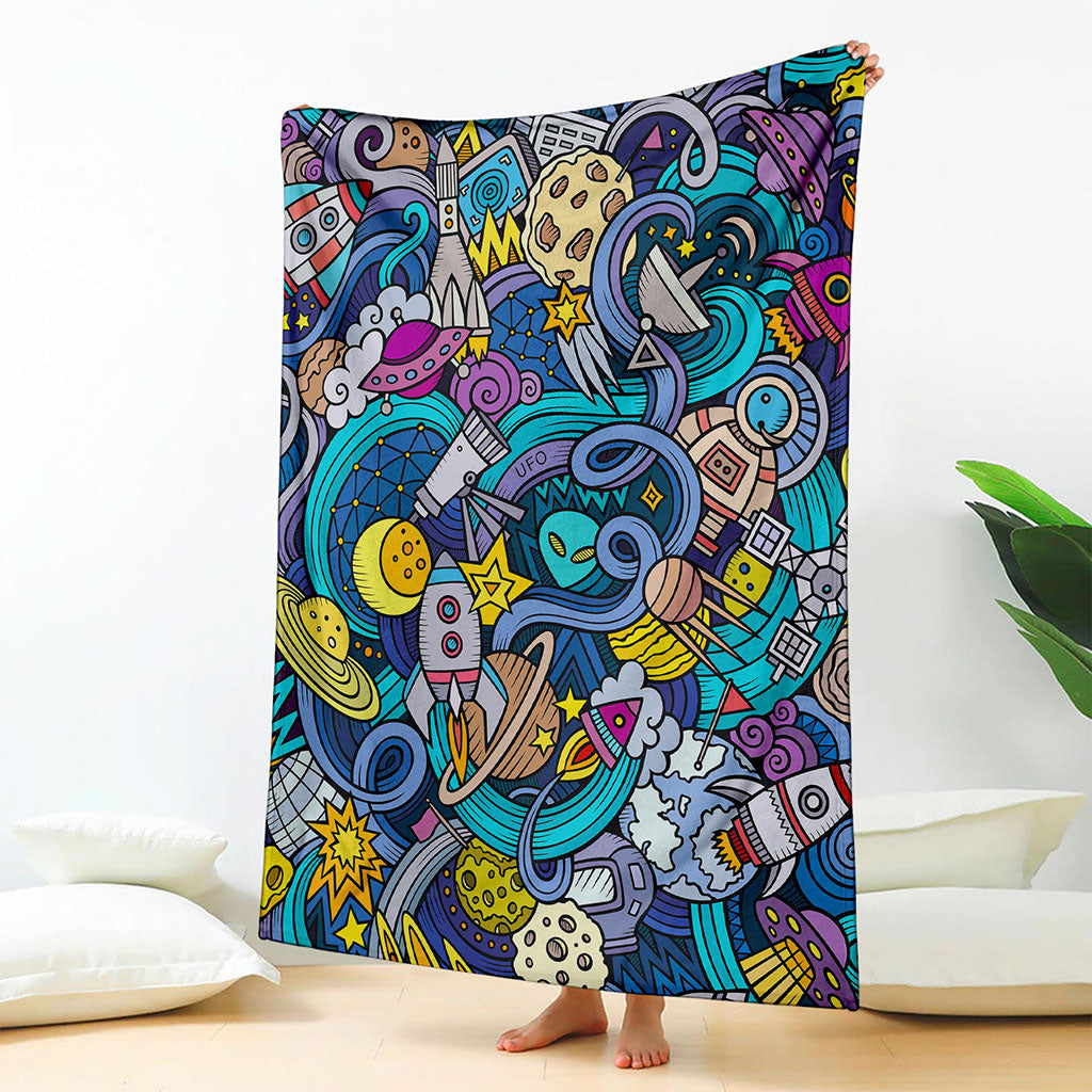Abstract Cartoon Galaxy Space Print Blanket