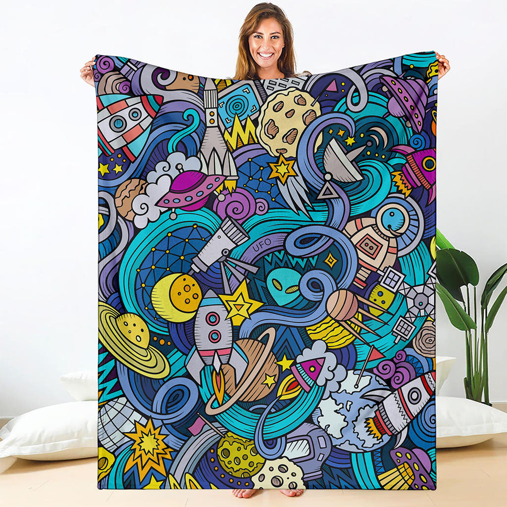 Abstract Cartoon Galaxy Space Print Blanket
