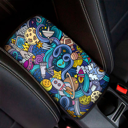 Abstract Cartoon Galaxy Space Print Car Center Console Cover