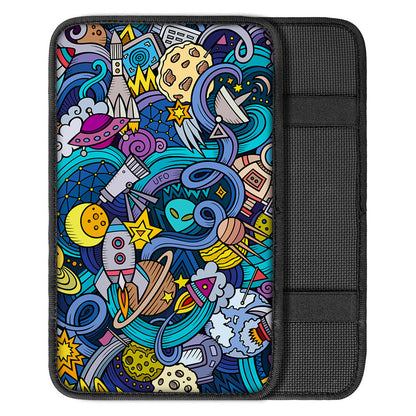 Abstract Cartoon Galaxy Space Print Car Center Console Cover