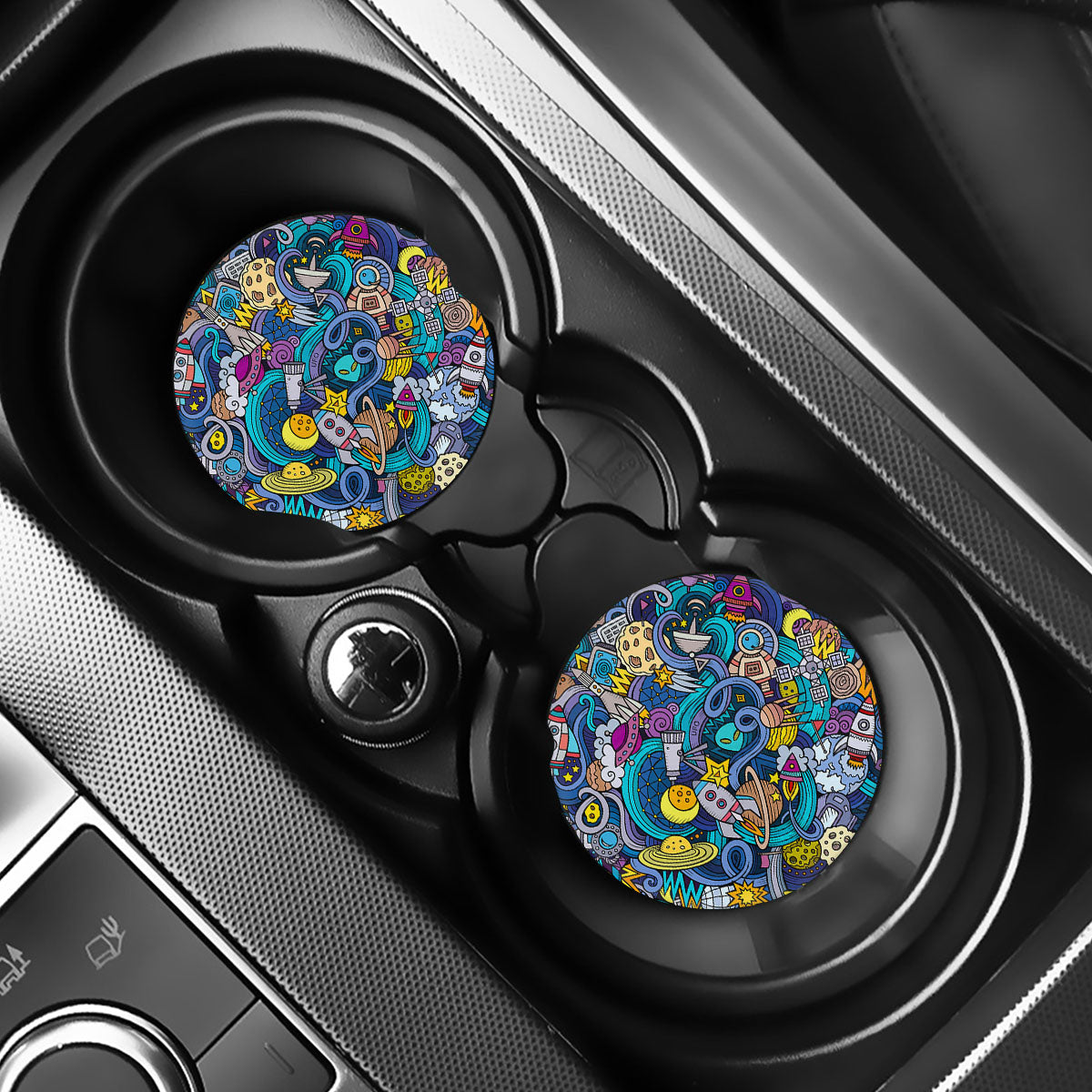 Abstract Cartoon Galaxy Space Print Car Coasters