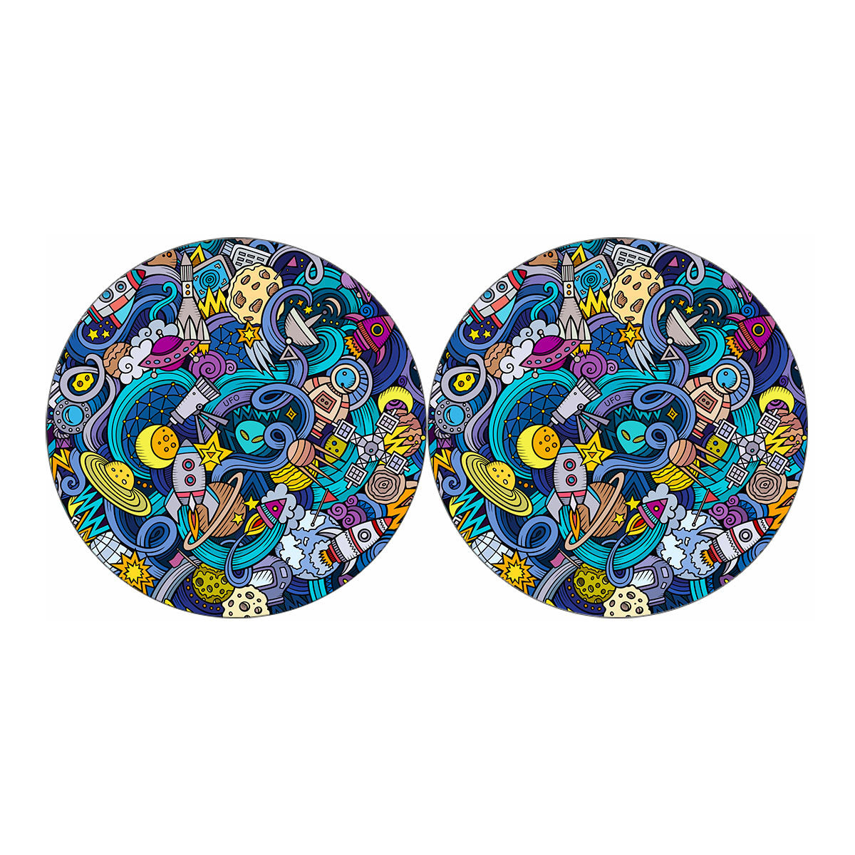 Abstract Cartoon Galaxy Space Print Car Coasters