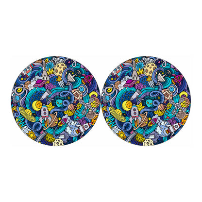 Abstract Cartoon Galaxy Space Print Car Coasters
