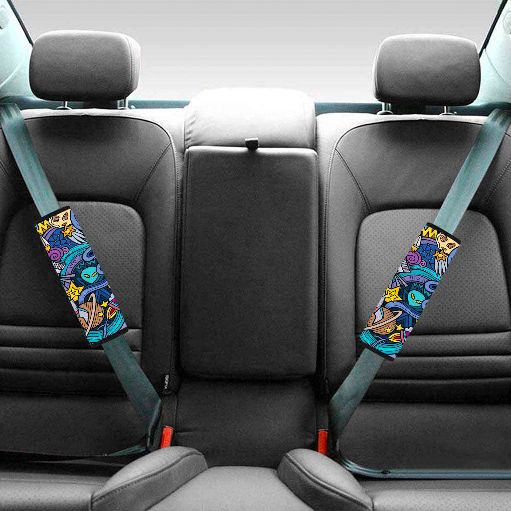 Abstract Cartoon Galaxy Space Print Car Seat Belt Covers