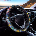 Abstract Cartoon Galaxy Space Print Car Steering Wheel Cover