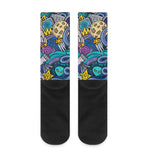 Abstract Cartoon Galaxy Space Print Crew Socks