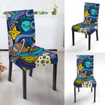 Abstract Cartoon Galaxy Space Print Dining Chair Slipcover