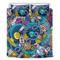 Abstract Cartoon Galaxy Space Print Duvet Cover Bedding Set