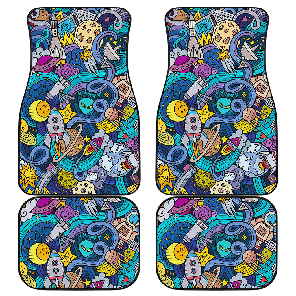 Abstract Cartoon Galaxy Space Print Front and Back Car Floor Mats
