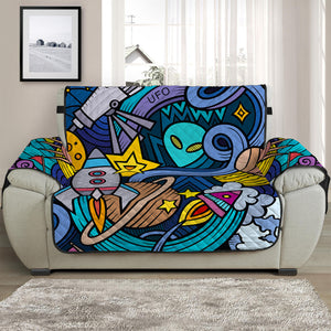 Abstract Cartoon Galaxy Space Print Half Sofa Protector