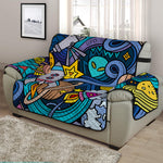 Abstract Cartoon Galaxy Space Print Half Sofa Protector