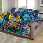 Abstract Cartoon Galaxy Space Print Loveseat Protector