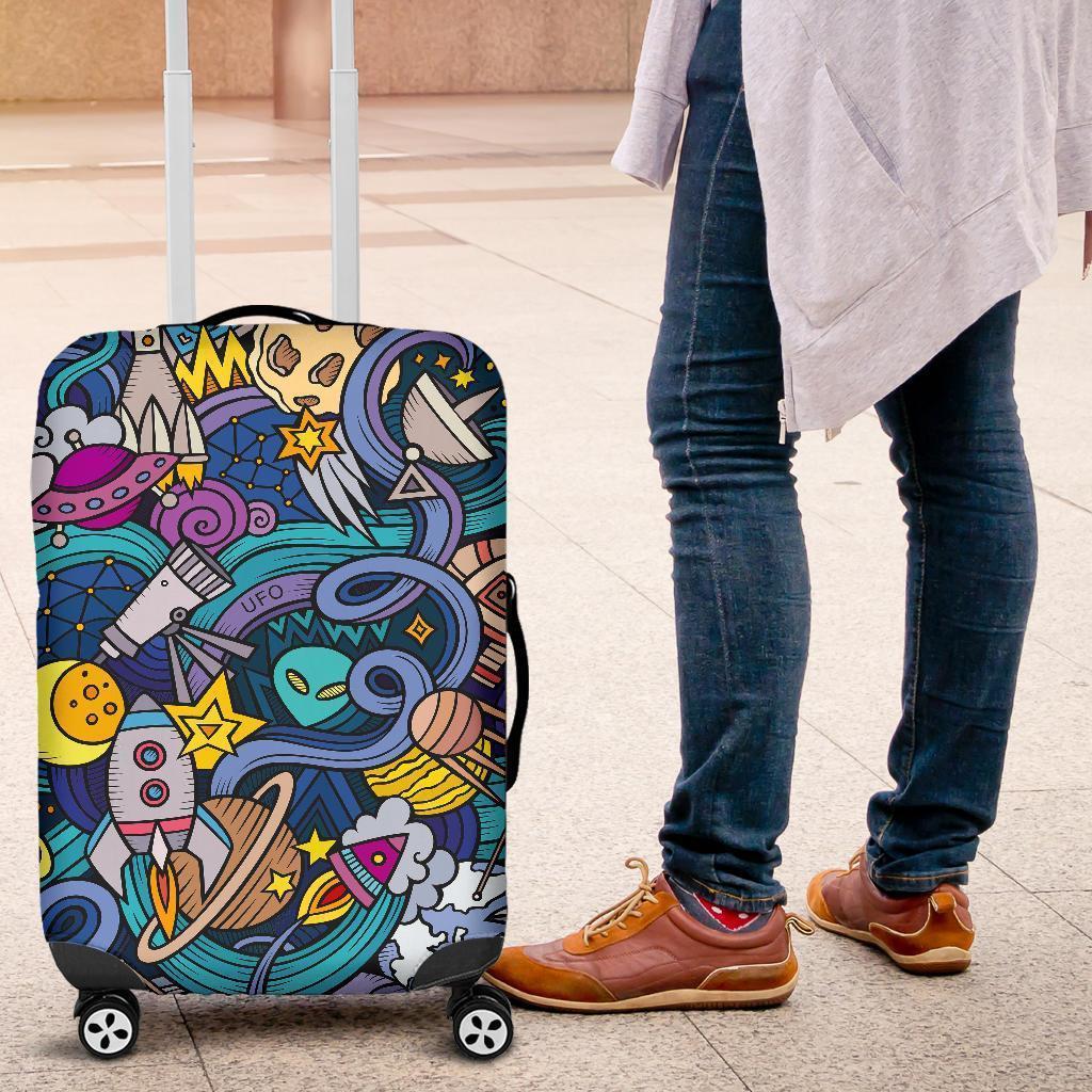 Abstract Cartoon Galaxy Space Print Luggage Cover GearFrost
