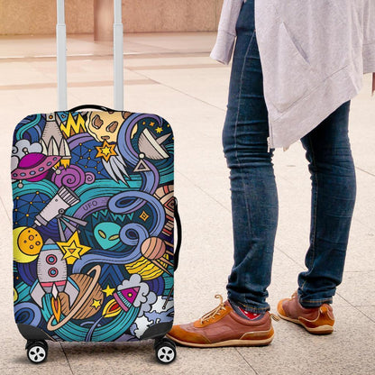 Abstract Cartoon Galaxy Space Print Luggage Cover GearFrost