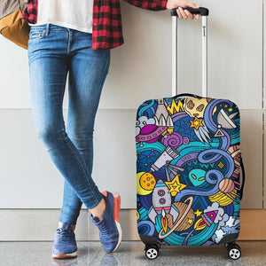 Abstract Cartoon Galaxy Space Print Luggage Cover GearFrost