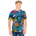 Abstract Cartoon Galaxy Space Print Men's T-Shirt