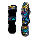 Abstract Cartoon Galaxy Space Print Muay Thai Shin Guard