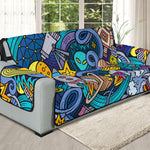 Abstract Cartoon Galaxy Space Print Oversized Sofa Protector