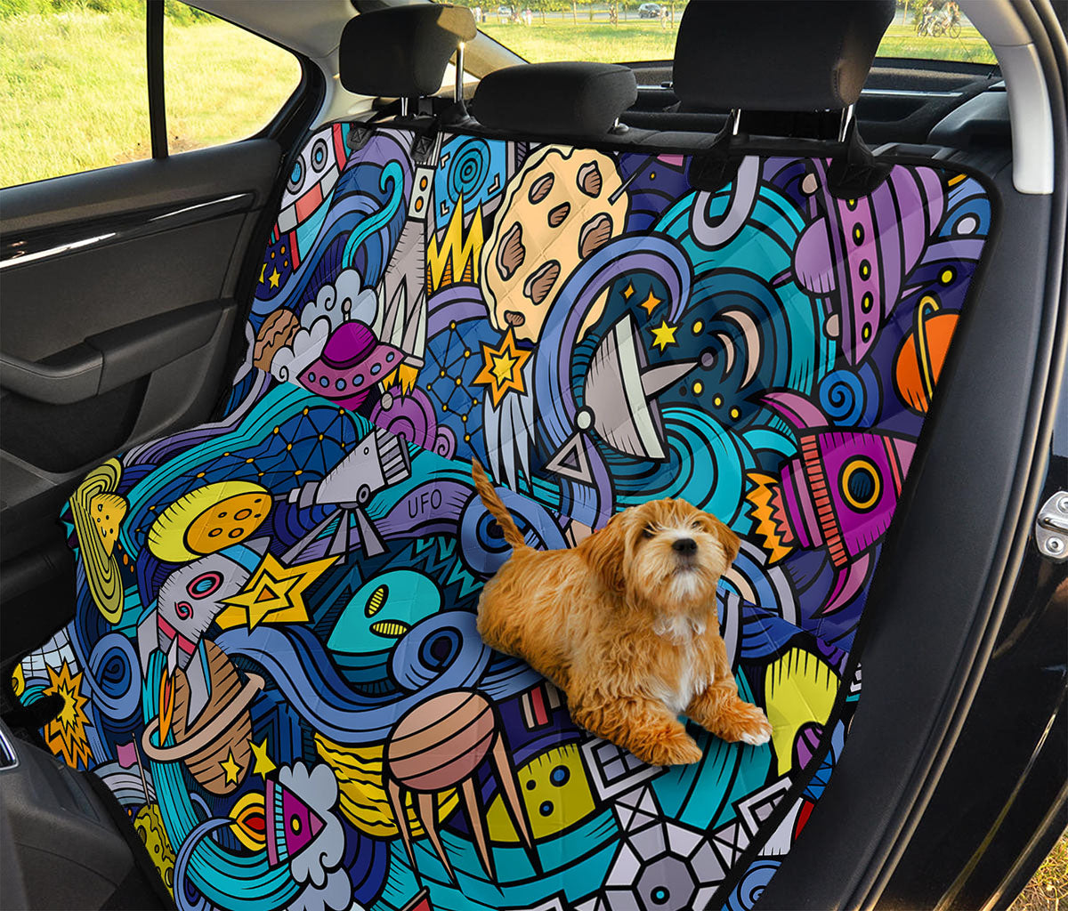 Abstract Cartoon Galaxy Space Print Pet Car Back Seat Cover