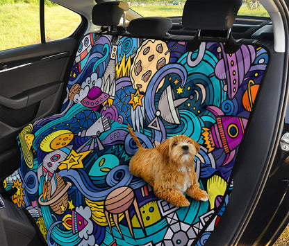 Abstract Cartoon Galaxy Space Print Pet Car Back Seat Cover