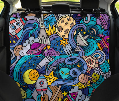 Abstract Cartoon Galaxy Space Print Pet Car Back Seat Cover