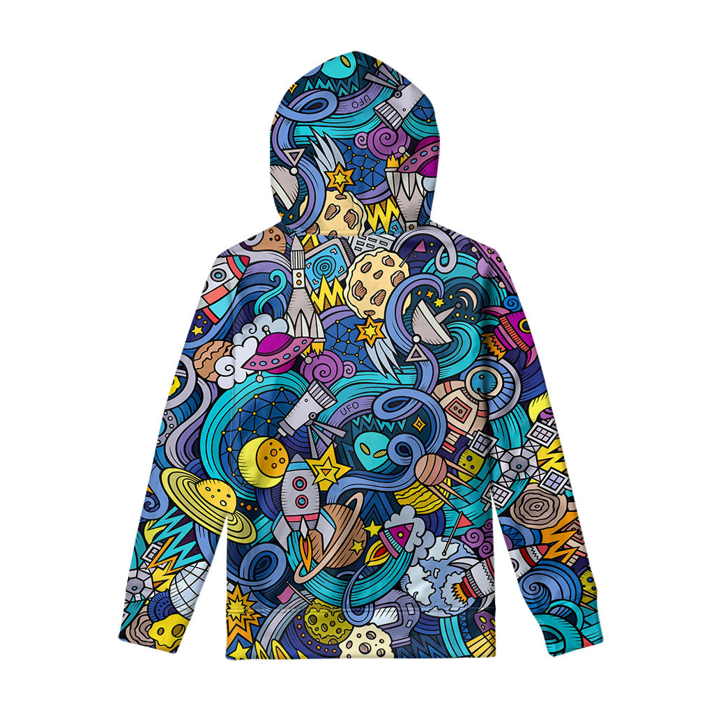Abstract Cartoon Galaxy Space Print Pullover Hoodie