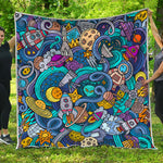 Abstract Cartoon Galaxy Space Print Quilt