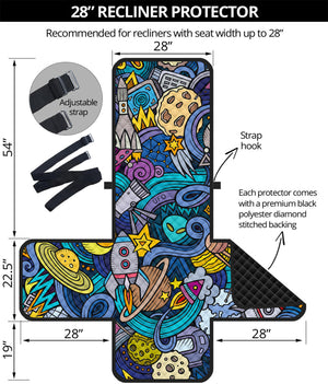 Abstract Cartoon Galaxy Space Print Recliner Protector