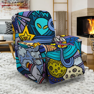 Abstract Cartoon Galaxy Space Print Recliner Slipcover