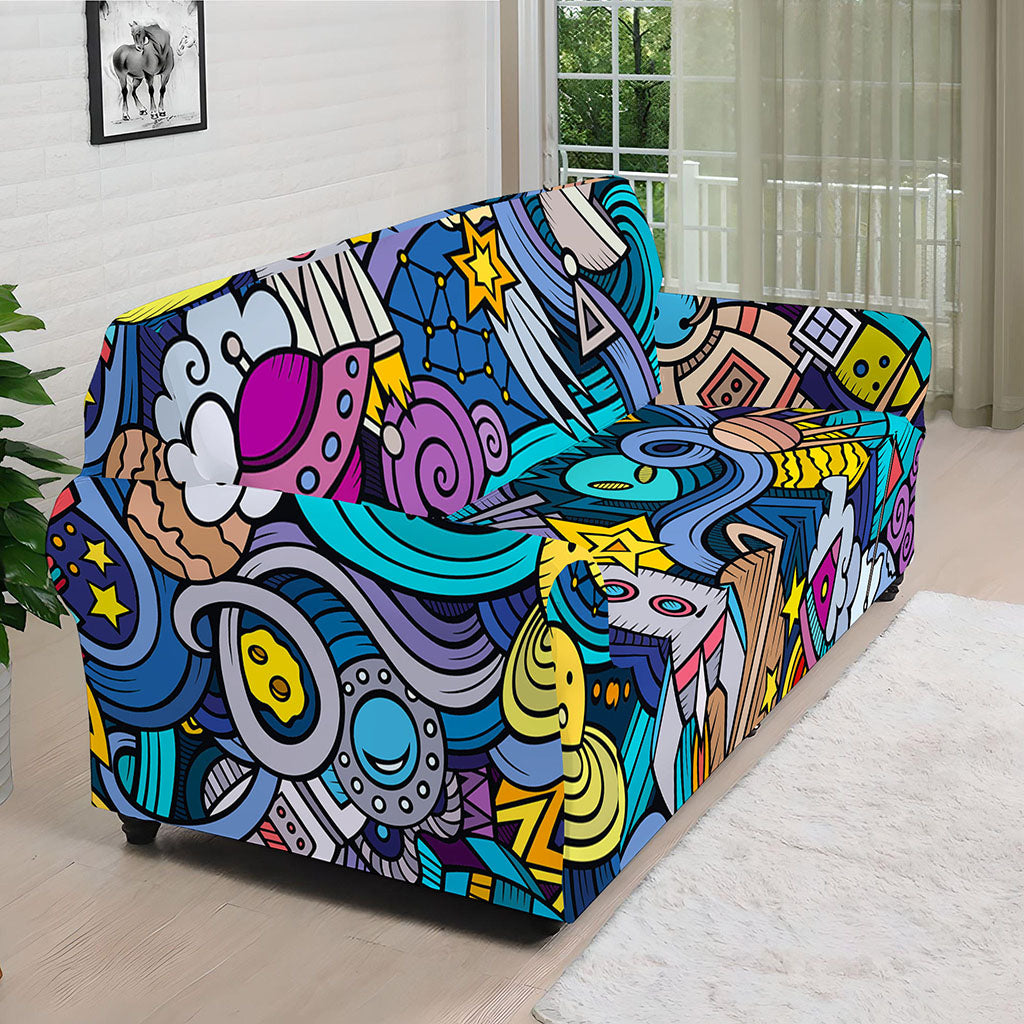 Abstract Cartoon Galaxy Space Print Sofa Cover