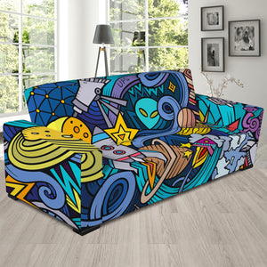 Abstract Cartoon Galaxy Space Print Sofa Slipcover