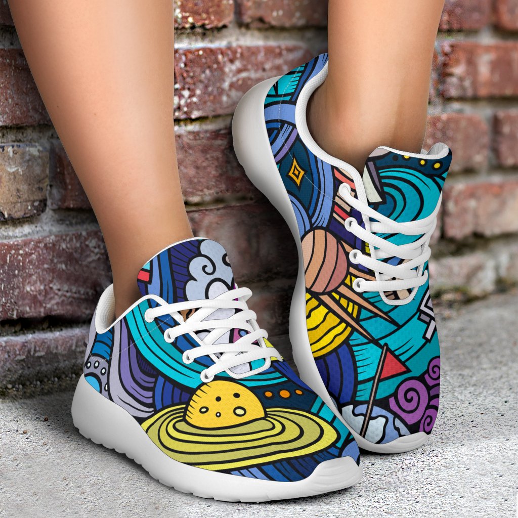 Abstract Cartoon Galaxy Space Print Sport Shoes GearFrost