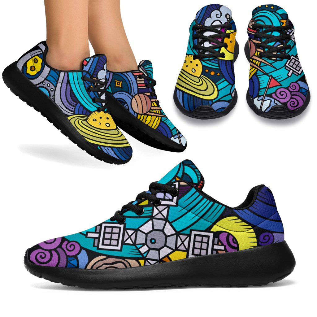 Abstract Cartoon Galaxy Space Print Sport Shoes GearFrost