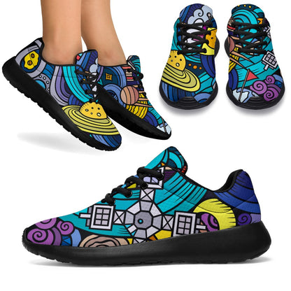 Abstract Cartoon Galaxy Space Print Sport Shoes GearFrost