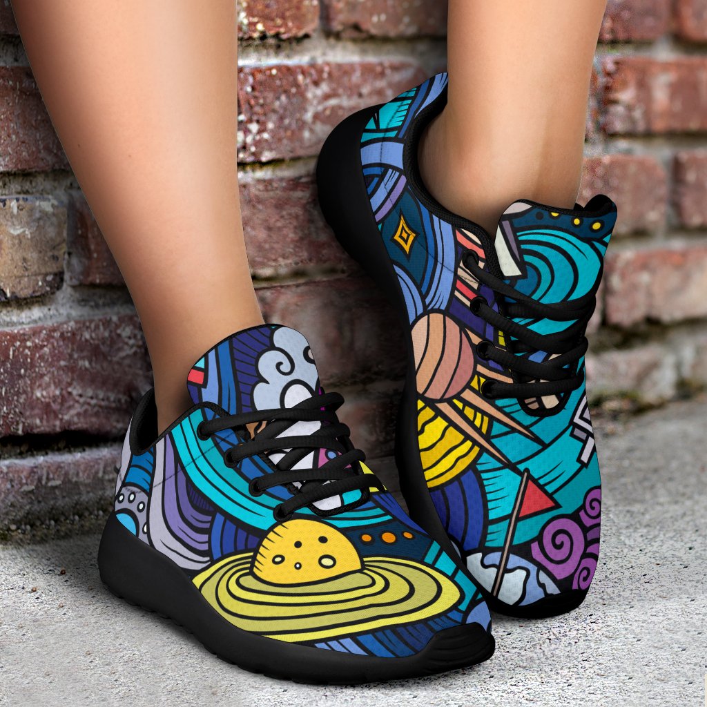 Abstract Cartoon Galaxy Space Print Sport Shoes GearFrost
