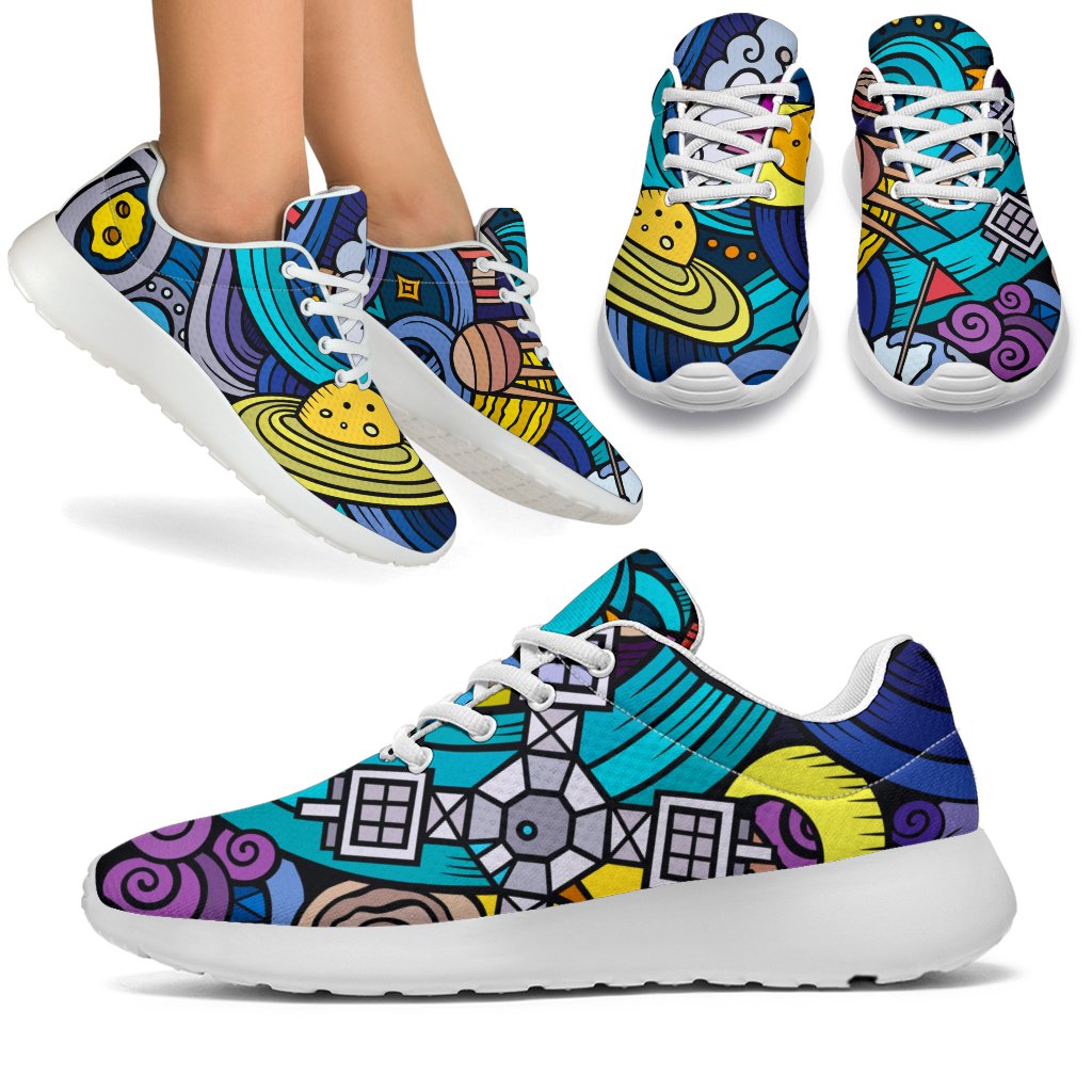 Abstract Cartoon Galaxy Space Print Sport Shoes GearFrost