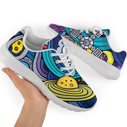 Abstract Cartoon Galaxy Space Print Sport Shoes GearFrost