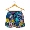 Abstract Cartoon Galaxy Space Print Women's Shorts