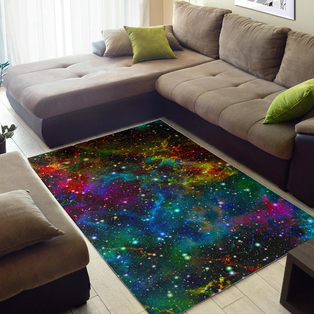 Abstract Colorful Galaxy Space Print Area Rug GearFrost
