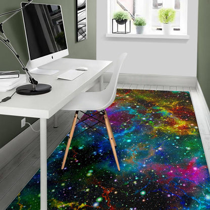Abstract Colorful Galaxy Space Print Area Rug GearFrost