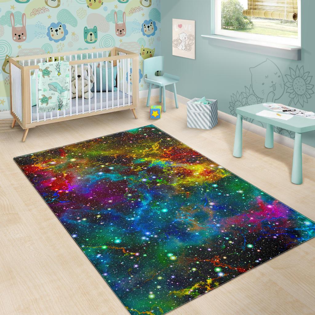 Abstract Colorful Galaxy Space Print Area Rug GearFrost