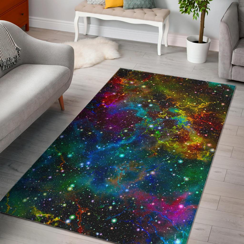 Abstract Colorful Galaxy Space Print Area Rug GearFrost